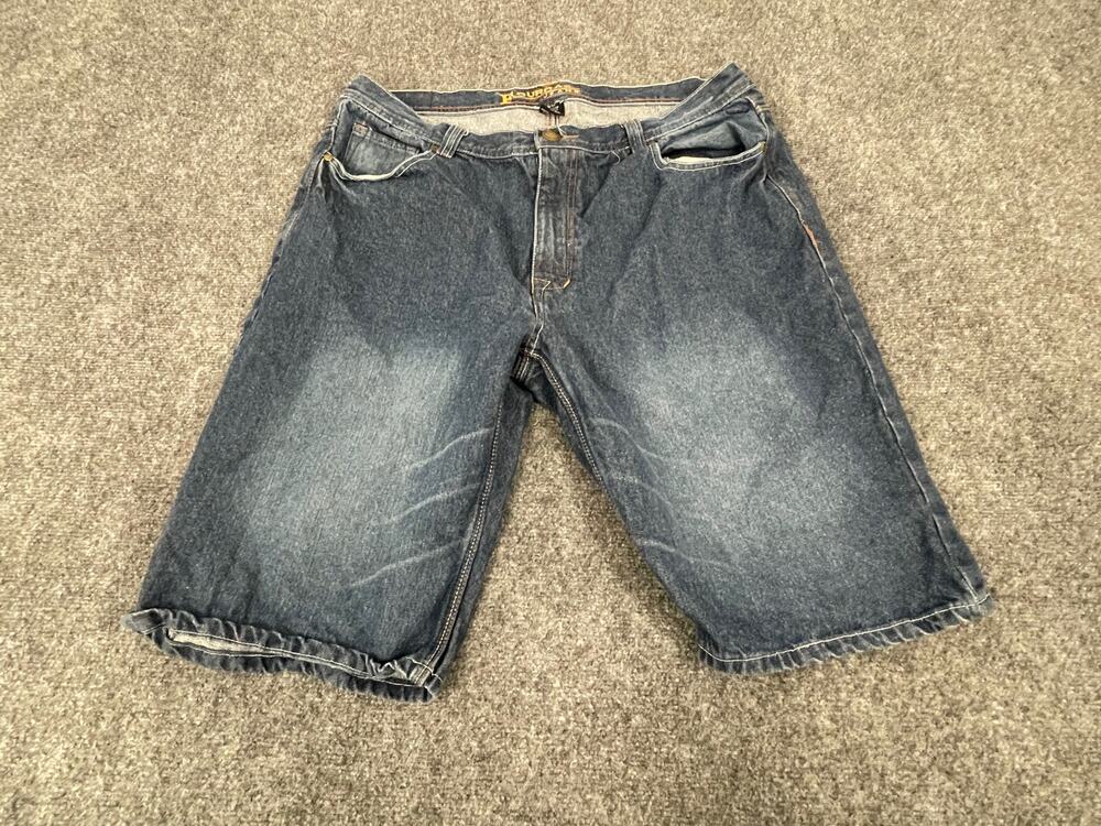 Fourcast Denim Shorts Mens 36 Distressed Jean Cotton Blue A2